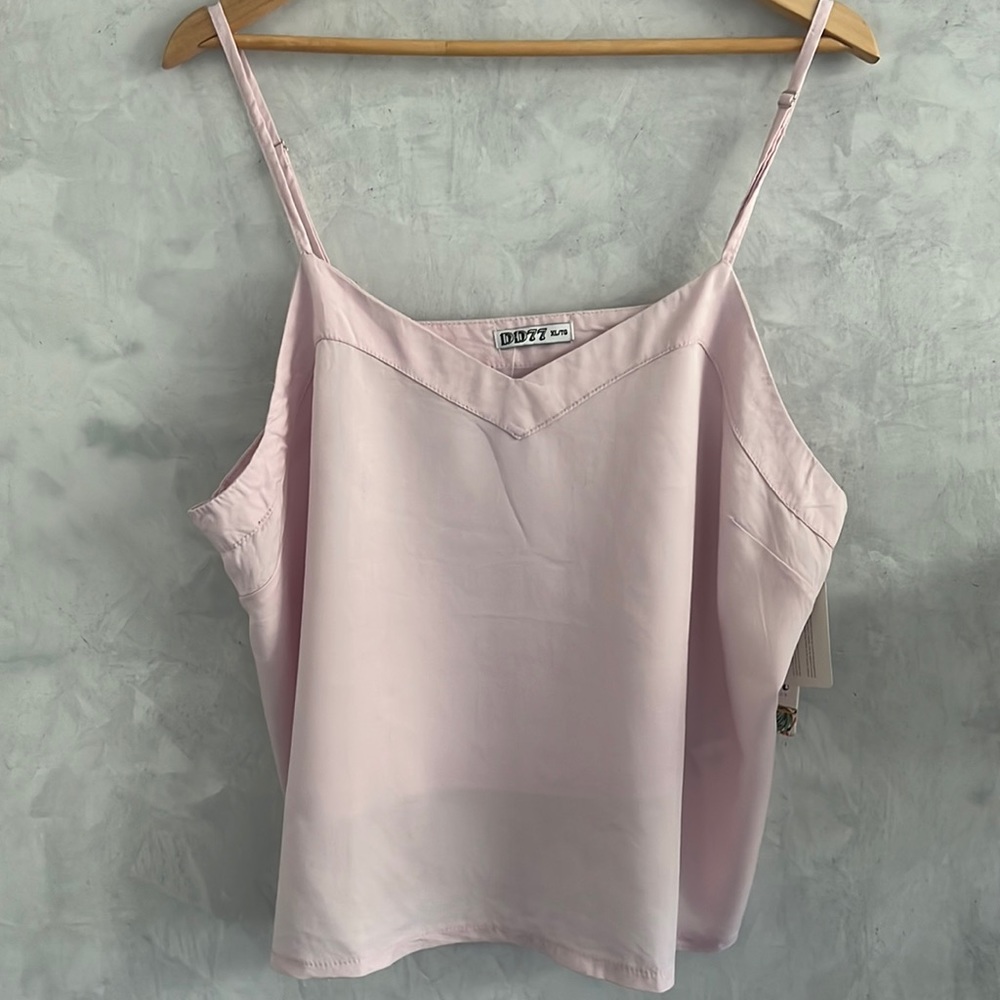 DD77 Soft Pink Strap Blouse, size XL, NWT